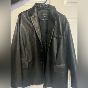 NWOT- urban outfitters oversized faux leather blazer - size Small